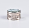 Silver Trinket Box with Inset Green Stone Lid