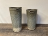 Galvanized Metal Oval Handle Floral Bucket A