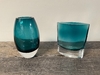 Blue Pinch Shape Crystal Vase