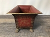 Red and Gold Metal Footed Container