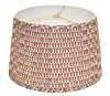 Lamp Shade; Cotton, Beige, red & black floral stamp pattern,