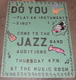 Unframed Cleared Poster; School Band Auditions