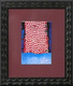 Cleared Print, Blue Ground red flame with white dots,
