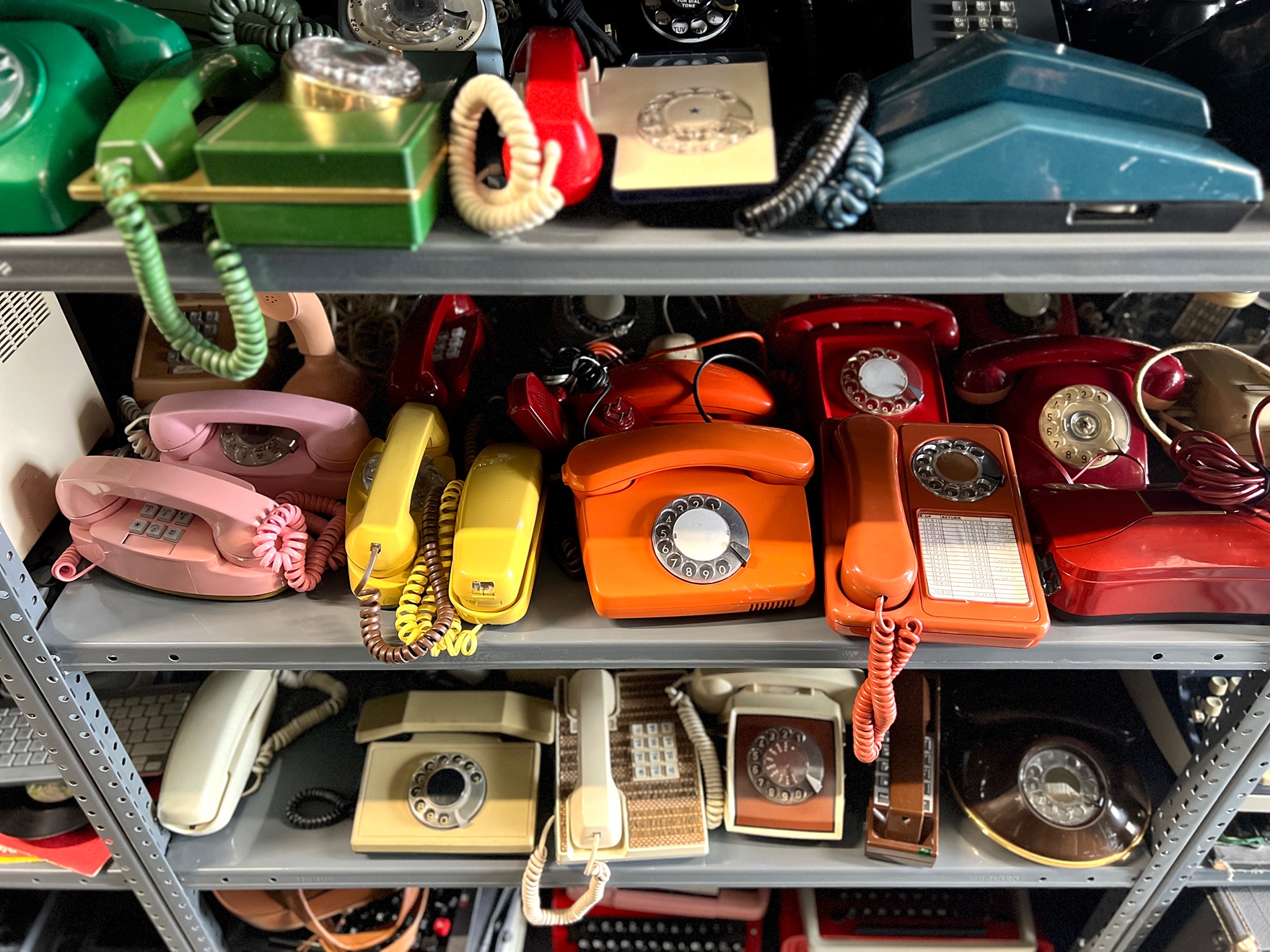 image of vintage telephones